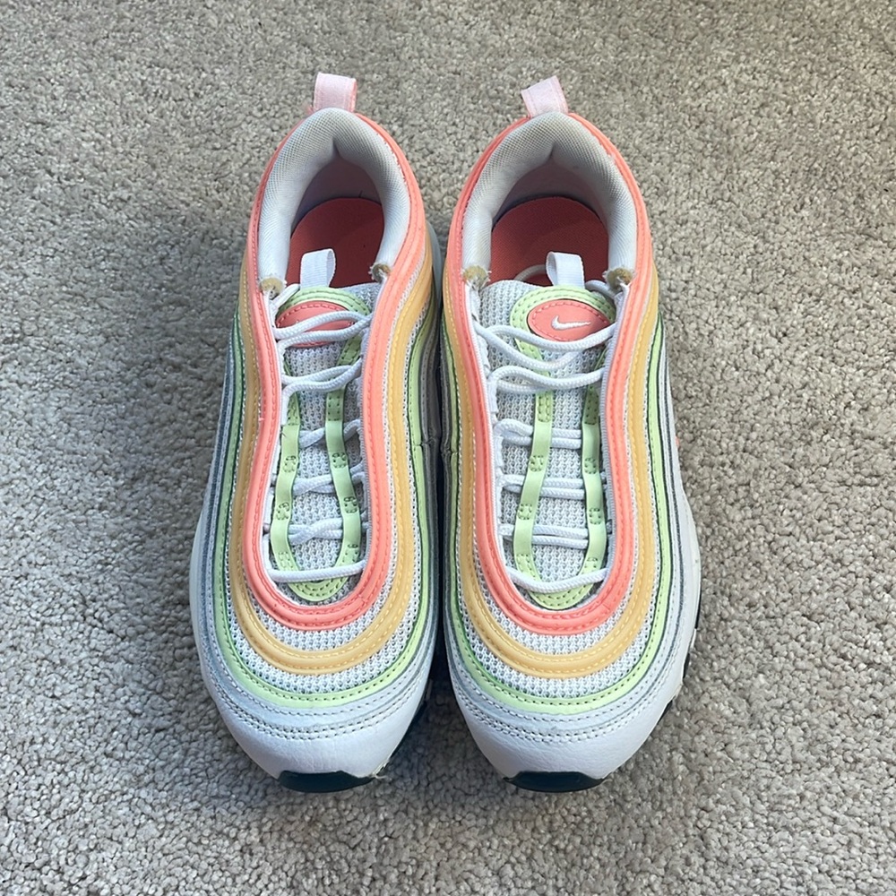 Nike air max - white with neon green, orange, peach/pink
